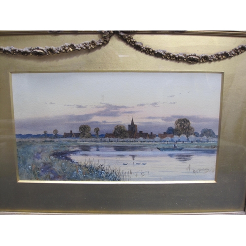 266 - ROBERT WINTER FRASER. (1822-1930); A Fenland river view, signed and dated '94, watercolour 7 x 13in