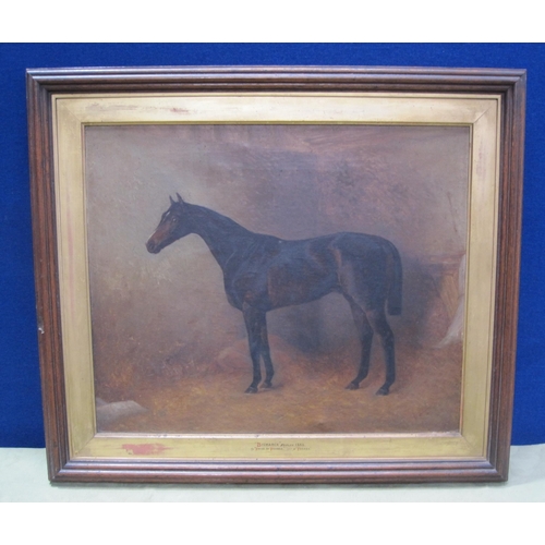 282 - ARTHUR LOUIS TOWNSHEND (1848-1927), Bismarck, a racehorse in a stable, signed and dated 1888, oil on... 