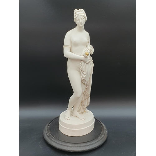 291 - A Copeland Standing Figure of Venus, with gilt highlight decoration, on oval base stamped (