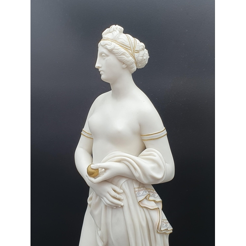 291 - A Copeland Standing Figure of Venus, with gilt highlight decoration, on oval base stamped (