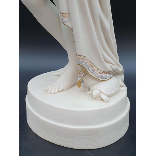 291 - A Copeland Standing Figure of Venus, with gilt highlight decoration, on oval base stamped (