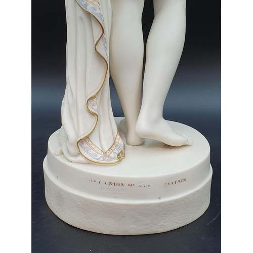 291 - A Copeland Standing Figure of Venus, with gilt highlight decoration, on oval base stamped (