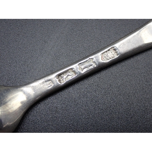 3 - A George II silver Marrow Scoop engraved crest of wolf and tree, London, 1741