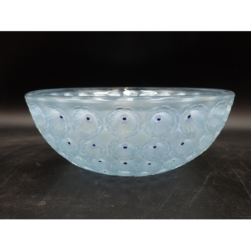 325 - A Lalique glass Bowl 'Nemours Thousand Eyes' pattern, 10in diam, moulded mark R. LALIQUE, France