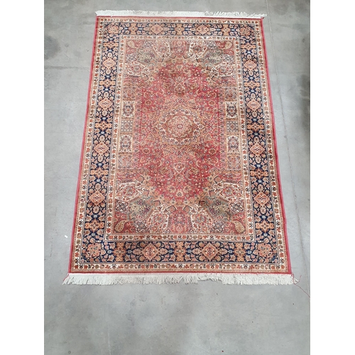 387 - A Mahal Rug having central medallion surrounded by geometric designs with multi border, 7ft 6in x 5f... 