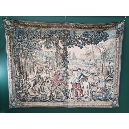 395 - An Aubusson hand-woven Tapestry after the original 'The Hunt of Maximilien', 5ft 10in H x 7ft 7in W