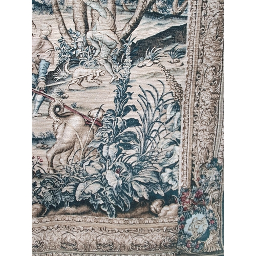 395 - An Aubusson hand-woven Tapestry after the original 'The Hunt of Maximilien', 5ft 10in H x 7ft 7in W