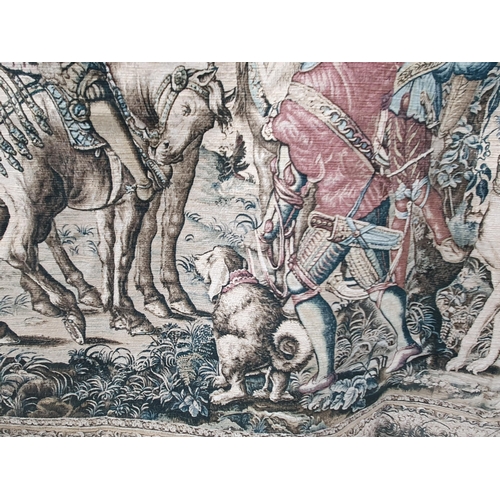 395 - An Aubusson hand-woven Tapestry after the original 'The Hunt of Maximilien', 5ft 10in H x 7ft 7in W