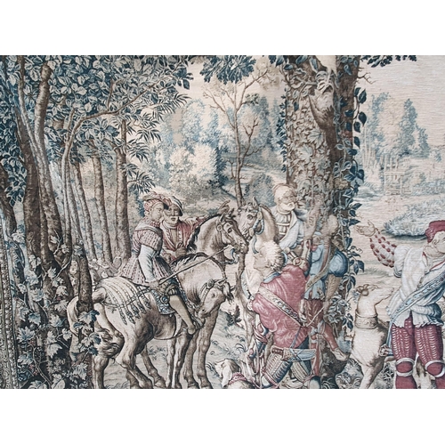 395 - An Aubusson hand-woven Tapestry after the original 'The Hunt of Maximilien', 5ft 10in H x 7ft 7in W