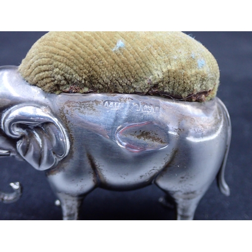 40 - An Edward VII large silver Elephant Pin Cushion, Birmingham 1906, maker: A & L Ld, 2½in