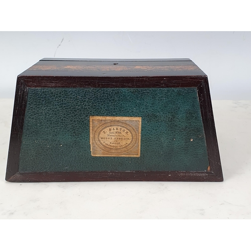 427 - A 19th Century Tunbridge ware Correspondence Box of rhomboid shape, having cube decorated hinged slo... 