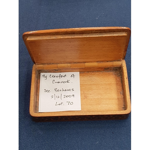 434 - A Collection of eleven rectangular wooden Snuff Boxes including a chip-carved rounded rectangular Bo... 