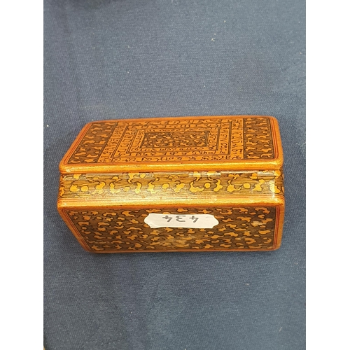 434 - A Collection of eleven rectangular wooden Snuff Boxes including a chip-carved rounded rectangular Bo... 