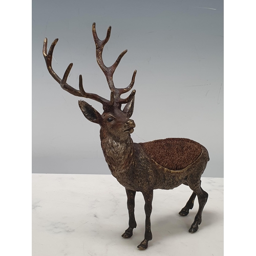 507 - A large cold-painted bronze Stag Nib Wipe, 9in