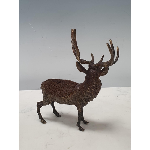 507 - A large cold-painted bronze Stag Nib Wipe, 9in