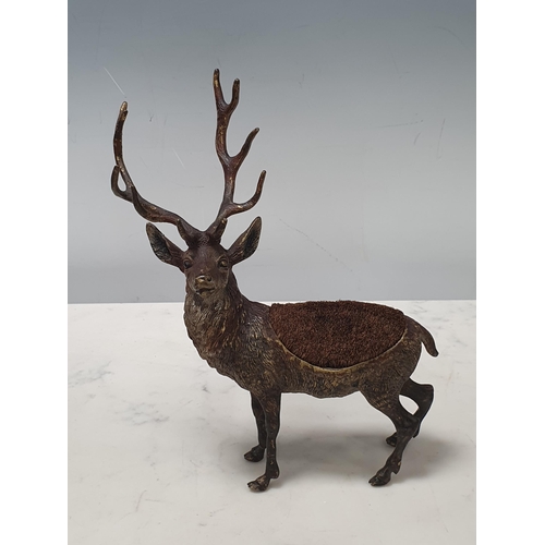 507 - A large cold-painted bronze Stag Nib Wipe, 9in