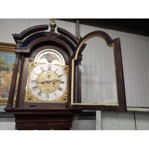 518 - A Georgian eight-day Longcase Clock by John Hardman, Wavertree with brass arched moon phase dial and... 