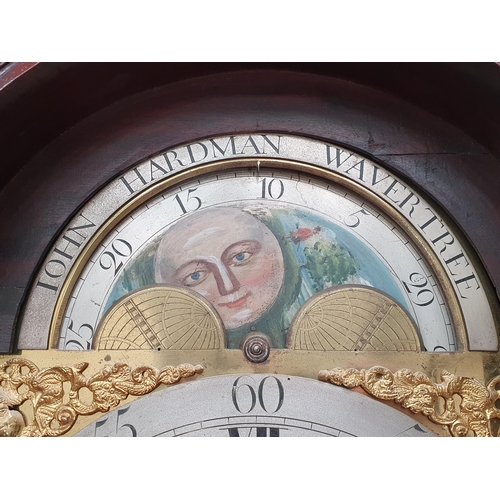 518 - A Georgian eight-day Longcase Clock by John Hardman, Wavertree with brass arched moon phase dial and... 