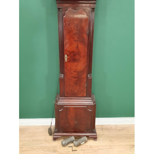 518 - A Georgian eight-day Longcase Clock by John Hardman, Wavertree with brass arched moon phase dial and... 