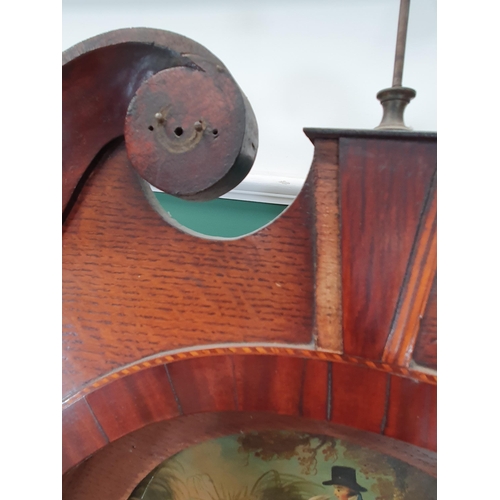 519 - A 19th Century Longcase Clock with painted arched dial, two subsidiary dials, Kidderminster maker, 8... 