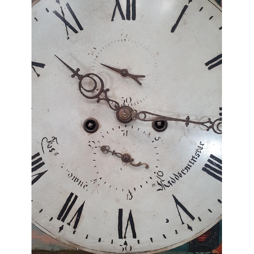 519 - A 19th Century Longcase Clock with painted arched dial, two subsidiary dials, Kidderminster maker, 8... 