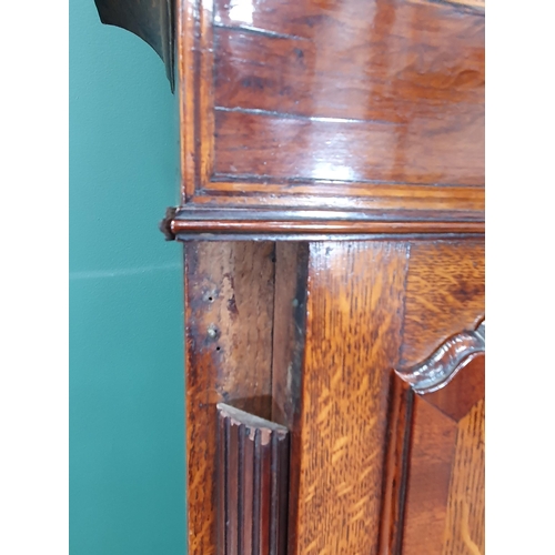 519 - A 19th Century Longcase Clock with painted arched dial, two subsidiary dials, Kidderminster maker, 8... 