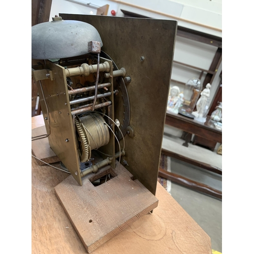 529 - An 18th Century marquetry and walnut Longcase Clock, the square brass dial with silvered chapter rin... 