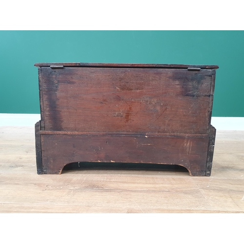 547 - An antique and later oak Coffer Bach with hinged top and fitted frieze drawer on bracket supports, 1... 