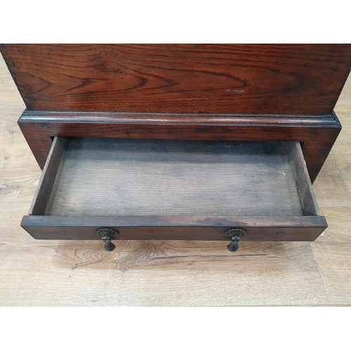 547 - An antique and later oak Coffer Bach with hinged top and fitted frieze drawer on bracket supports, 1... 