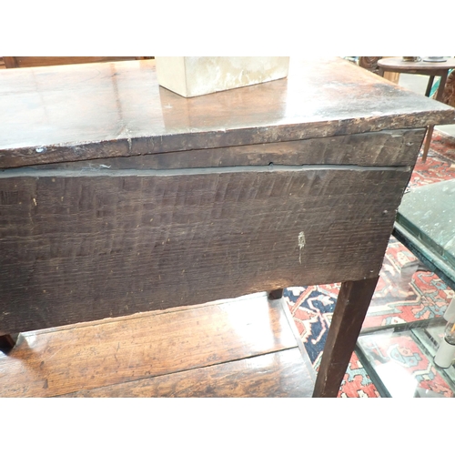 573 - An 18th Century oak Dresser Base fitted three moulded drawers, raised on baluster turned and squared... 