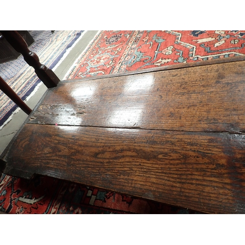 573 - An 18th Century oak Dresser Base fitted three moulded drawers, raised on baluster turned and squared... 