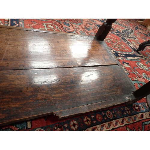 573 - An 18th Century oak Dresser Base fitted three moulded drawers, raised on baluster turned and squared... 