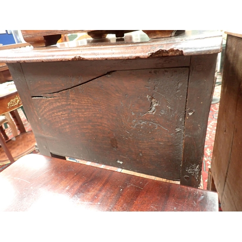 573 - An 18th Century oak Dresser Base fitted three moulded drawers, raised on baluster turned and squared... 