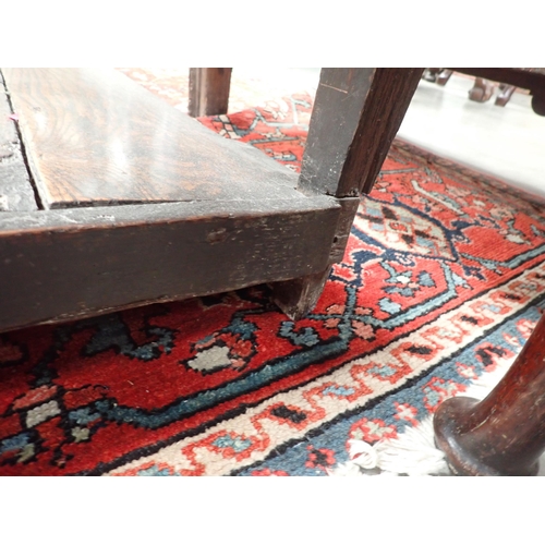 573 - An 18th Century oak Dresser Base fitted three moulded drawers, raised on baluster turned and squared... 