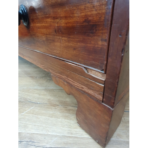 602 - A 19th Century mahogany Chest with two short drawers above cross-banded deep drawer and three long d... 