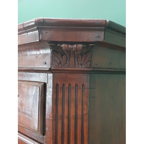 604 - An 18th Century walnut Chest on Stand, fitted three small drawers above four long drawers, all with ... 