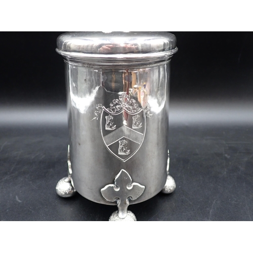 61 - A George III silver Tankard in the Scandinavian style with hinged lid having double bud thumb piece,... 