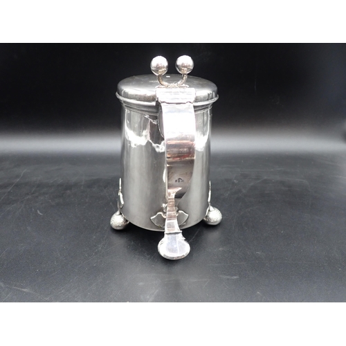 61 - A George III silver Tankard in the Scandinavian style with hinged lid having double bud thumb piece,... 