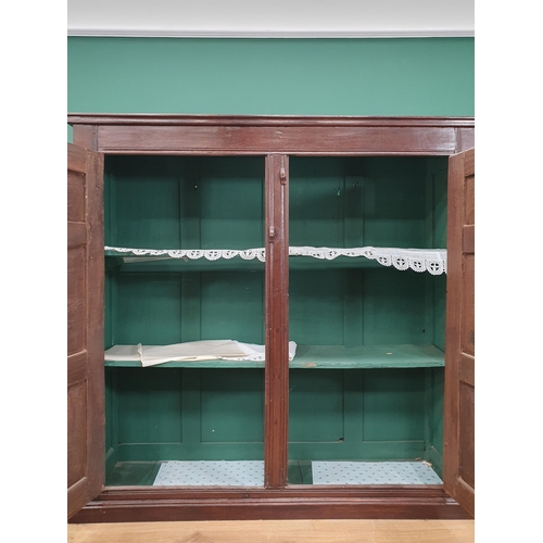 626 - A 17th Century oak Food Cupboard having a pair of pierced and panelled doors on later plinth base, 5... 