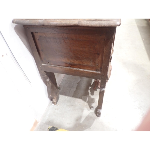 637 - A late 17th Century oak Dresser and Rack the base fitted three moulded drawers divided by lozenge bo... 