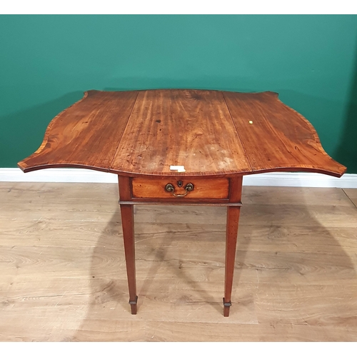 641 - A 19th Century mahogany and crossbanded Pembroke Table with butterfly drop leaves, fitted frieze dra... 