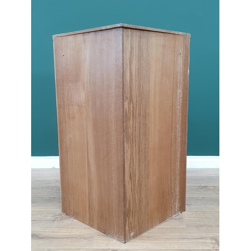 680 - A Mouseman Thompson oak Corner Cupboard with glazed door, having leaded glazing bars