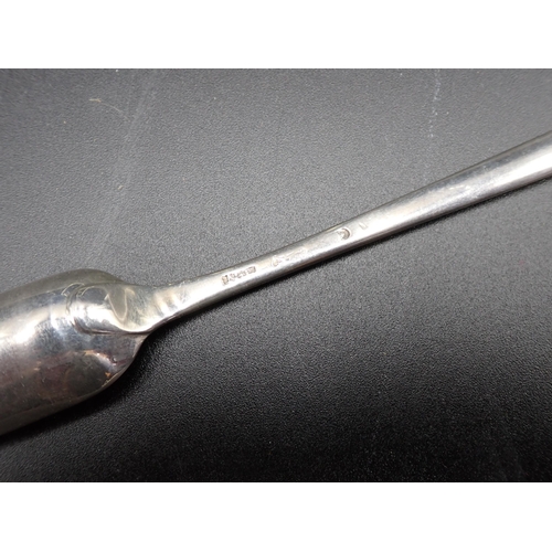 7 - A Georgian silver Marrow Scoop engraved crest, marks worn