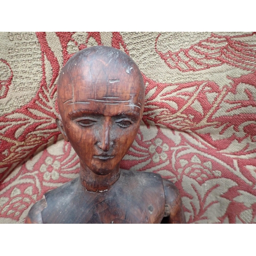 473 - A late 19th Century Lay Figure with finely carved facial features and feet, the well constructed bal... 