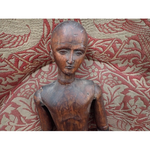 473 - A late 19th Century Lay Figure with finely carved facial features and feet, the well constructed bal... 