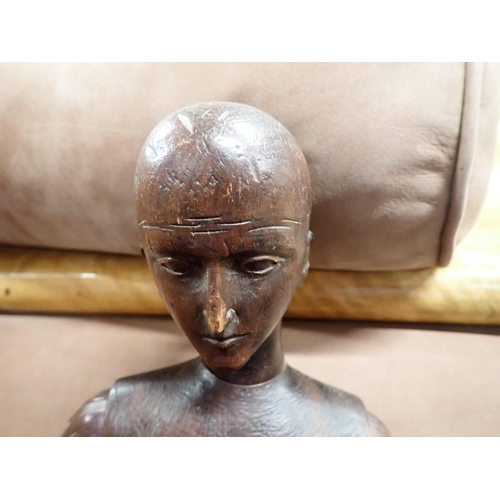 474 - A 19th Century Lay Figure with well carved face and working ball sockets 2ft 2in H