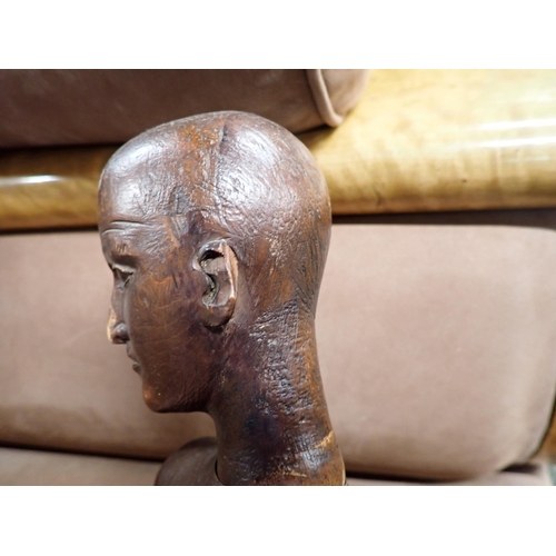 474 - A 19th Century Lay Figure with well carved face and working ball sockets 2ft 2in H