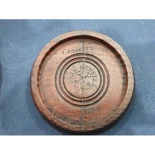 436 - A Collection of six circular Snuff Boxes including an oak engine turned Box, the interior inscribed ... 