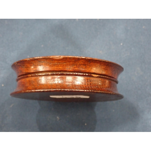 436 - A Collection of six circular Snuff Boxes including an oak engine turned Box, the interior inscribed ... 