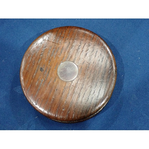 436 - A Collection of six circular Snuff Boxes including an oak engine turned Box, the interior inscribed ... 